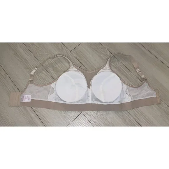 Breezies A382551 Lace Overlay Bralette Lined Wire Free Womens S Small Beige - Picture 5 of 7